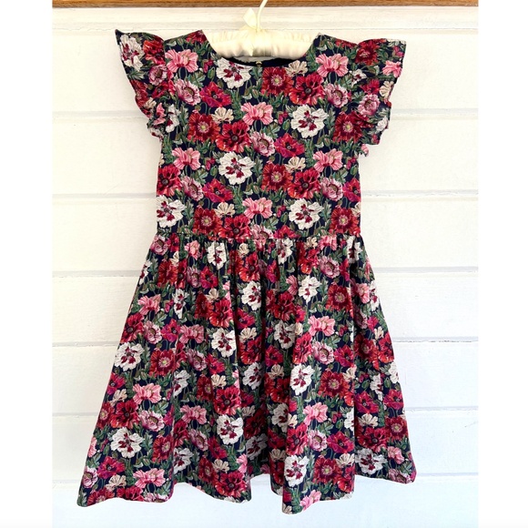 J. CREW Girls' Ruffle-Shoulder Dress in Liberty Amelie Poppy Floral - 8 - Picture 2 of 8